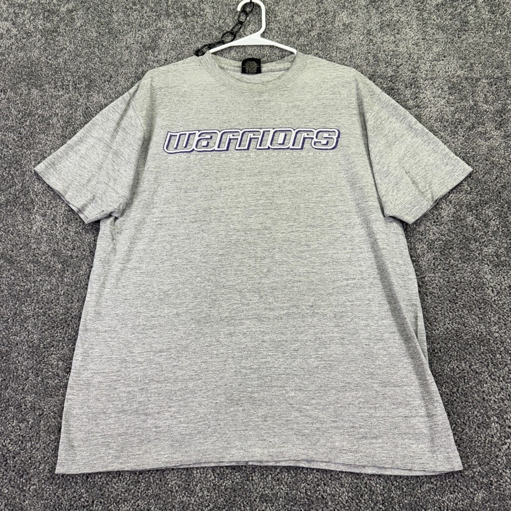 Vtg Wayne State Warriors Shirt Mens Large Gray NCAA College Gear For Sports